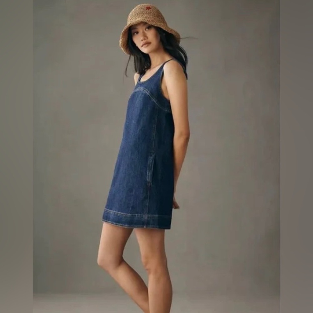 Anthropologie overall denim dress